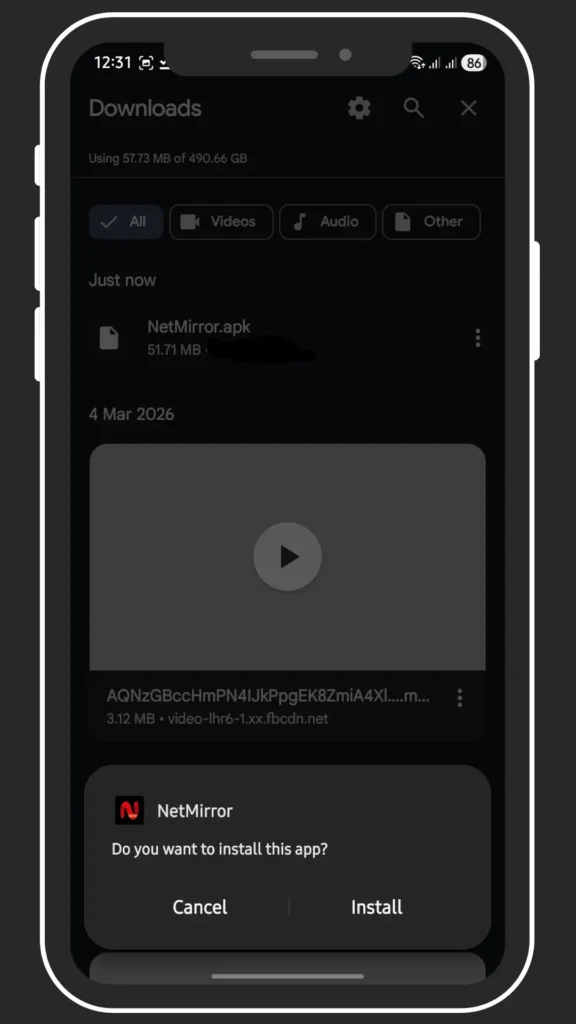 Tap on the downloaded file, allow permissions if asked, and click Install. Wait for the installation to finish