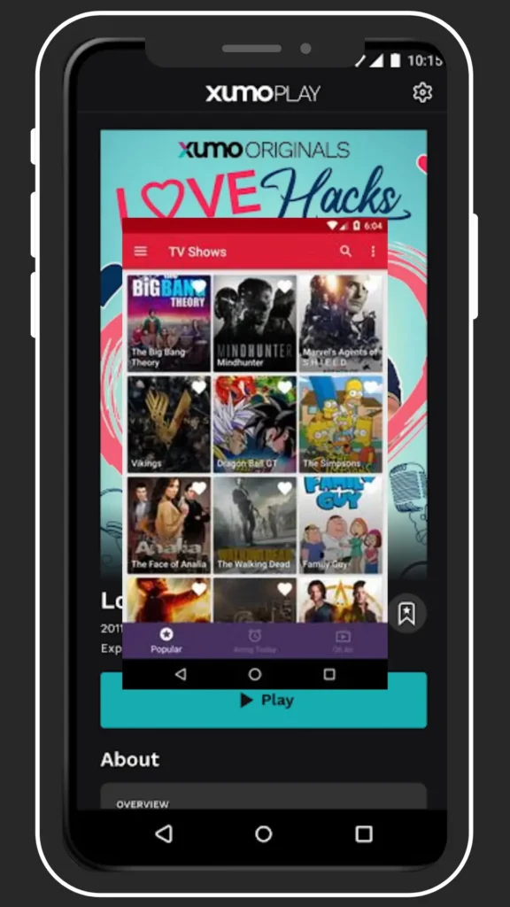 Xumo play homepage