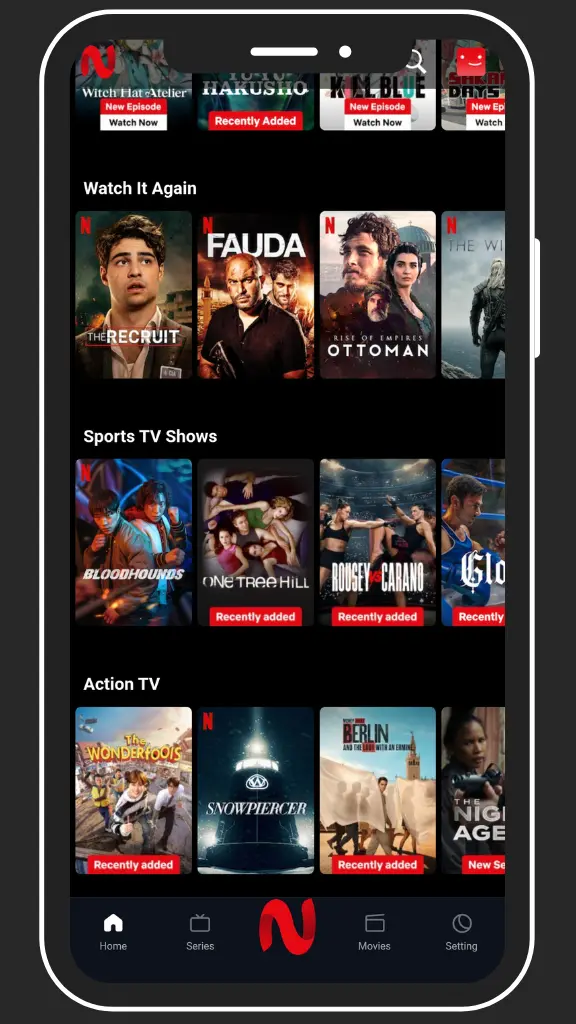 Netflix Sports tv shows on NetMirror Webview